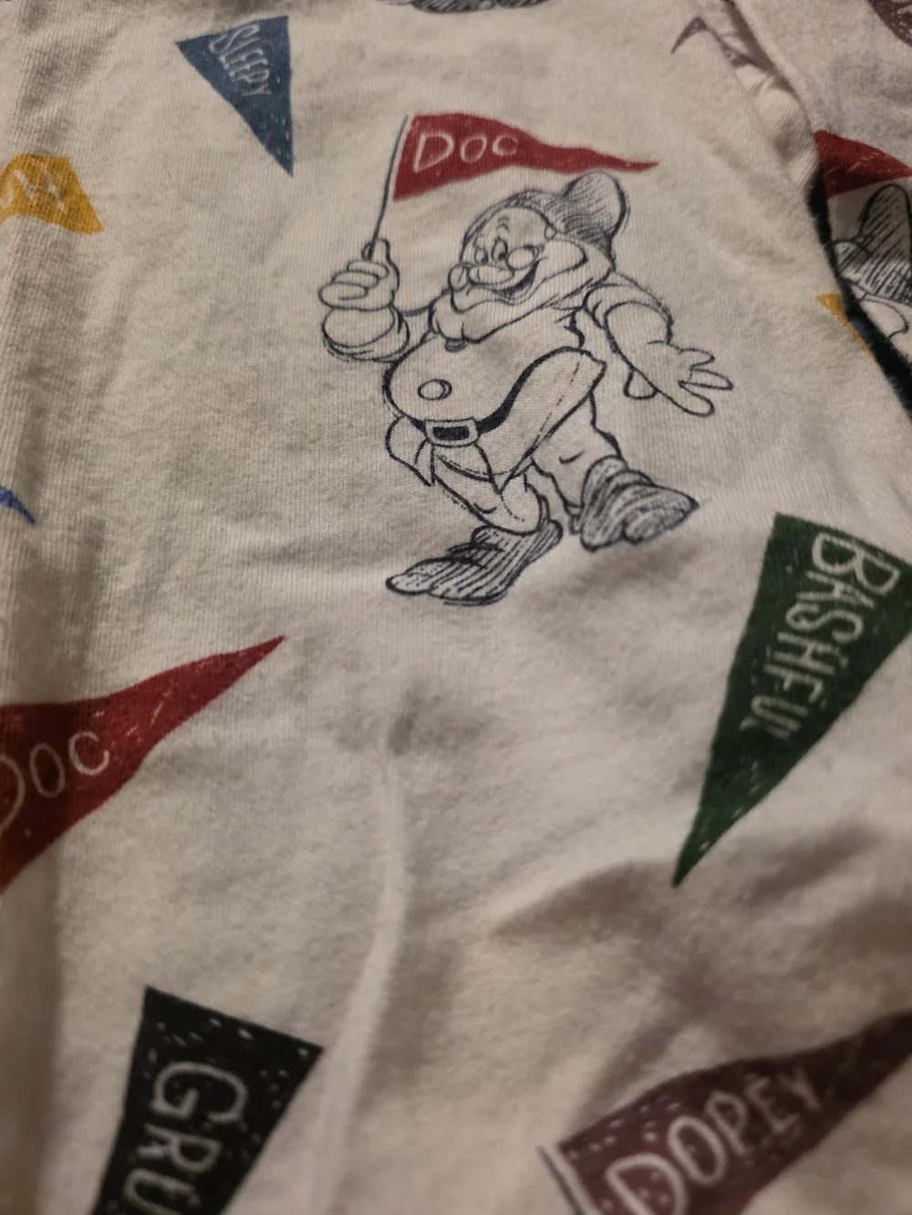 Baby GAP Cream Seven Dwarfs One-Piece with Multicolor Pennants